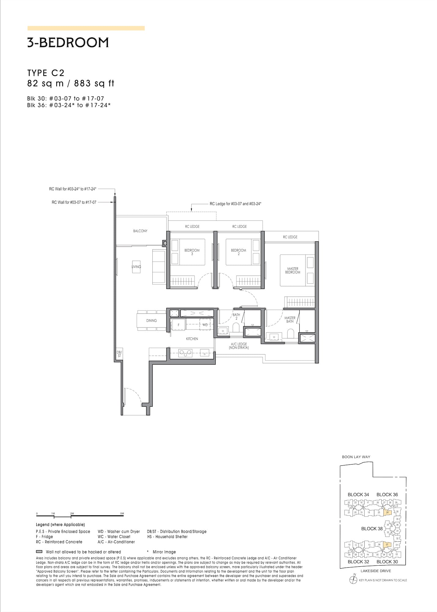 Lucerne Grand 3-Bedroom floor plan, Type C2