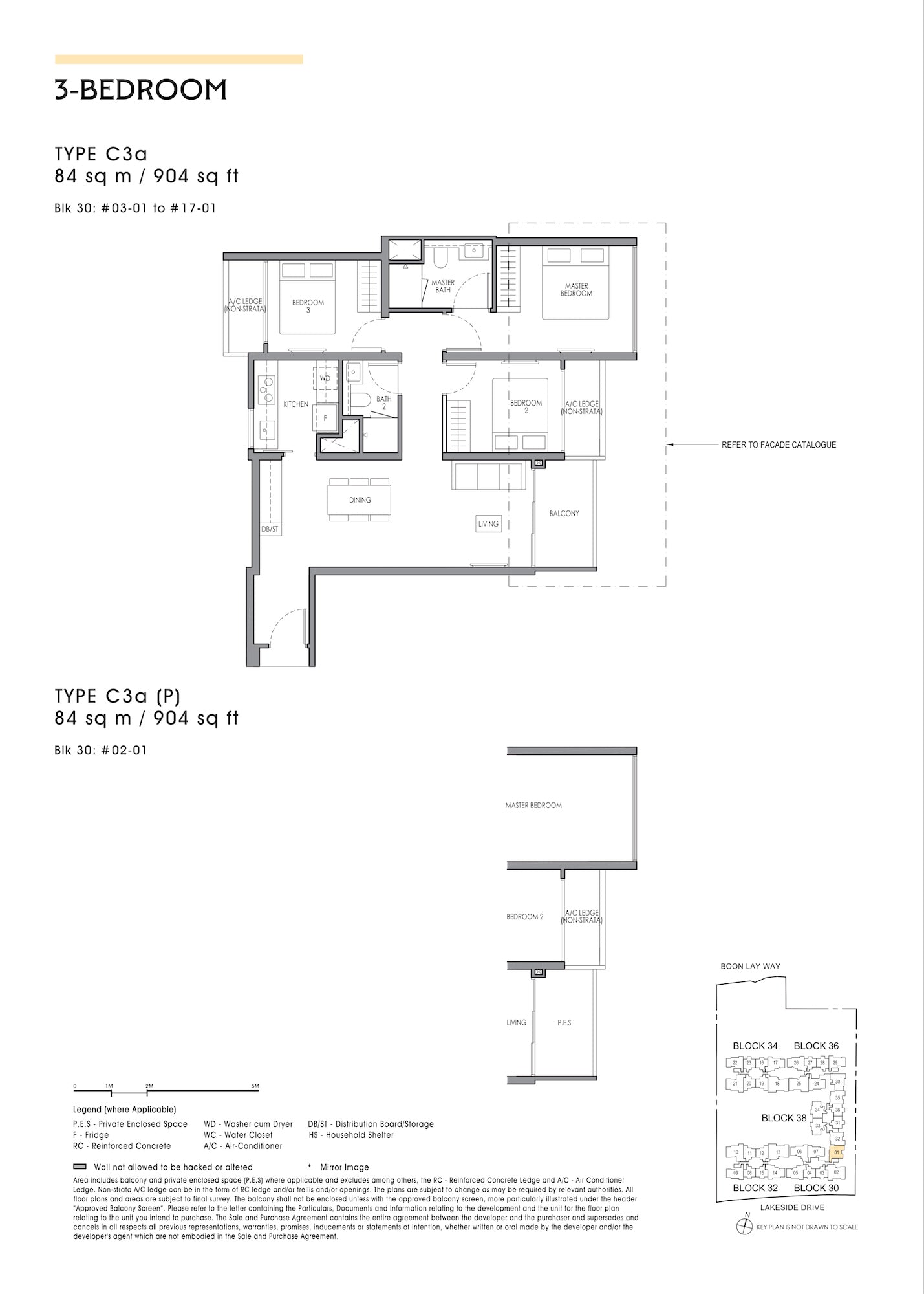 Lucerne Grand 3-Bedroom floor plan, Type C3a